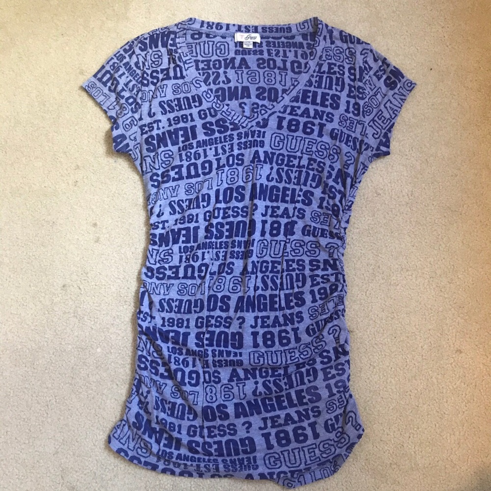 Blue Guess logo burnout tee